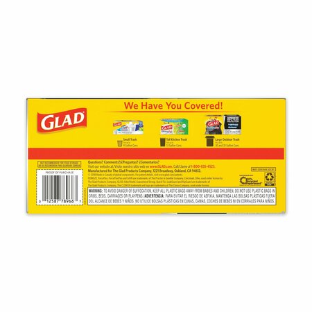 Glad 30 gal Trash Bags, 30 in x 33 in, Super Heavy-Duty, 1.05 Mil, Black, 90 PK 78966